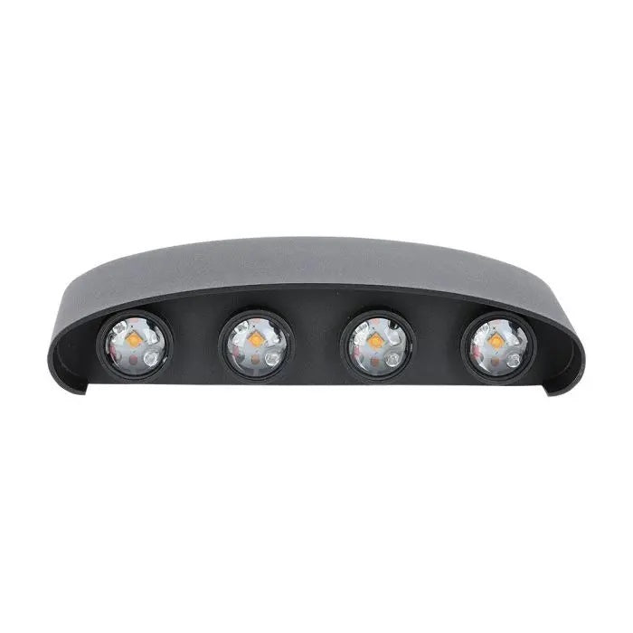7W(870Lm) LED Fasādes gaismeklis, V-TAC, IP65, melns, neitrāli balta gaisma 4000K