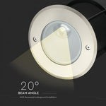 8W(350Lm) LED COB süvistatav valgusti, V-TAC, IP67, must, ümmargune, neutraalne valge 4000K
