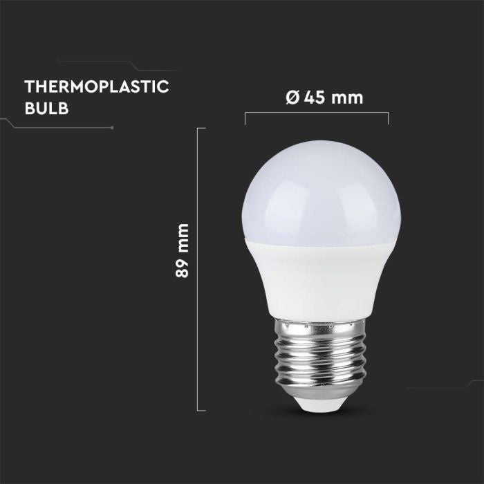 E27 6.5W(600Lm) LED-lambi V-TAC SAMSUNG, G45, IP20, neutraalne valge 4000K