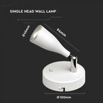 4.5W(420Lm) LED Wall lamp, with switch, V-TAC, IP20, white, warm white light 3000K
