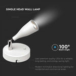 4.5W(420Lm) LED Wall lamp, with switch, V-TAC, IP20, white, warm white light 3000K