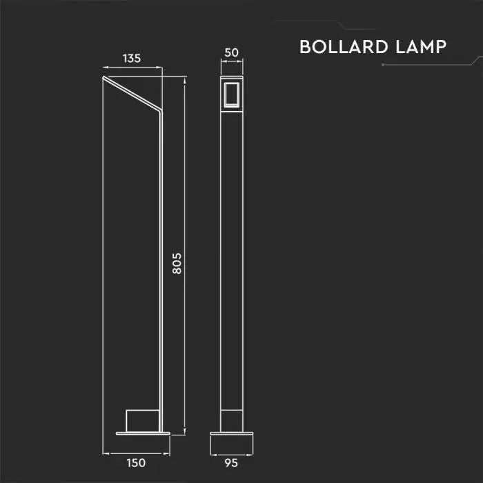 6W(810Lm) LED-armatur, V-TAC, IP65, grå, neutralvit 4000K