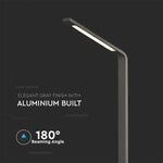 6W(810Lm) LED gaismeklis, V-TAC, IP65, pelēks, neitrāli balta gaisma 4000K