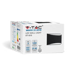 9W(1280Lm) LED BRIDGELUX fassaadivalgusti, V-TAC, IP54, must, neutraalne valge 4000K