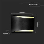 9W(1280Lm) LED BRIDGELUX fassaadivalgusti, V-TAC, IP54, must, neutraalne valge 4000K