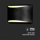 9W(1280Lm) LED BRIDGELUX fasādes gaismeklis, V-TAC, IP54, melns, neitrāli balta gaisma 4000K