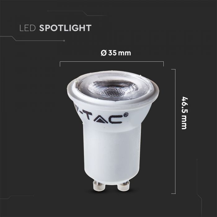 GU10 2W(150Lm) LED Bulb, V-TAC SAMSUNG, IP20, MR11, warranty 5 years, cold white light 6500K