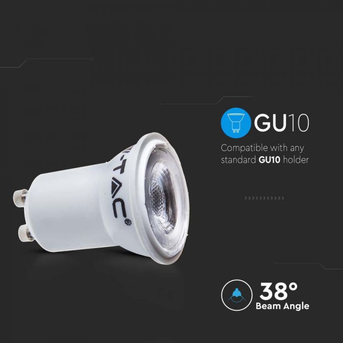 GU10 2W(150Lm) LED-lambi, V-TAC SAMSUNG, IP20, MR11, 5 aastat garantiid, 6500K jaheda valge valgus.