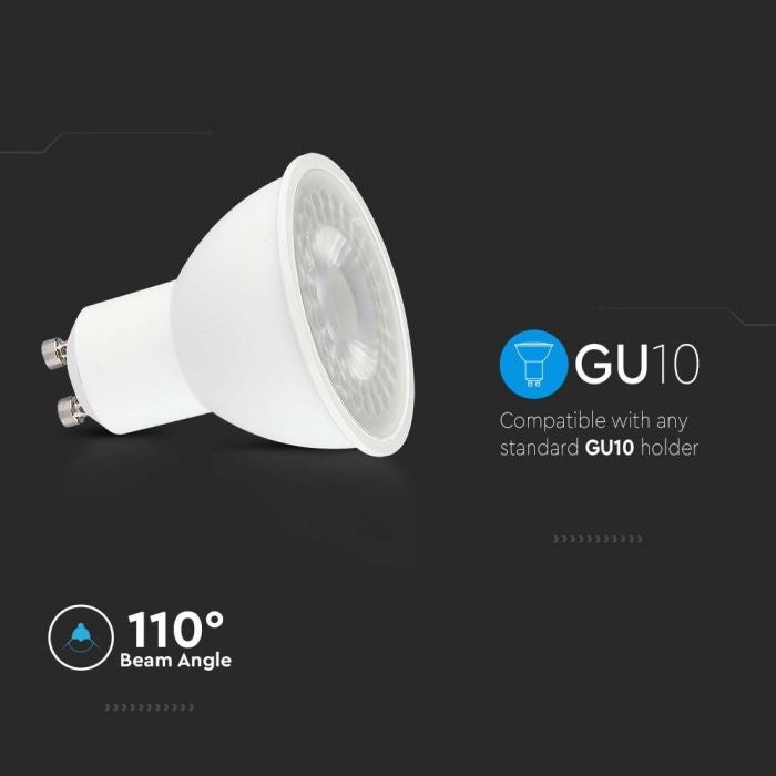 GU10 7.5W(610Lm) LED Spuldze, V-TAC SAMSUNG, IP20, garantija 5 gadi, neitrāli balta gaisma 4000K