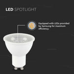 GU10 7.5W(610Lm) LED Spuldze, V-TAC SAMSUNG, IP20, garantija 5 gadi, neitrāli balta gaisma 4000K