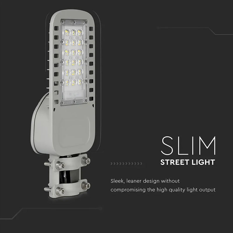 30W(4050Lm) LED V-TAC SAMSUNG street lamp, warranty 5 years, IP65, cold white light 6500K