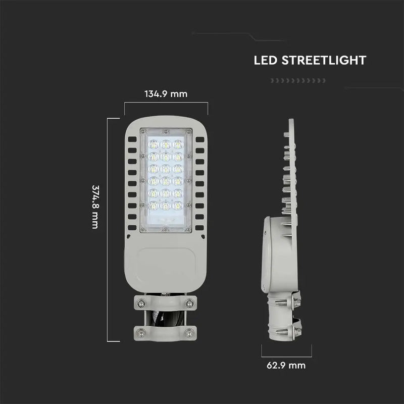 30W(4050Lm) LED V-TAC SAMSUNG street lamp, warranty 5 years, IP65, cold white light 6500K