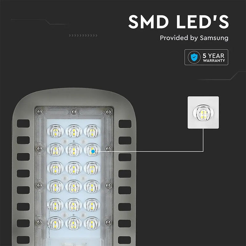 SALE_30W(4050Lm) LED V-TAC SAMSUNG tänavavalgusti, 5 aasta garantii, IP65, jahe valge 6500K