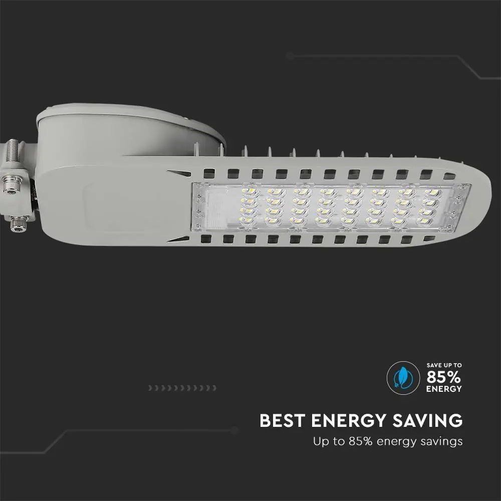 Paraugu izpārdošana, 50W(6850Lm) LED V-TAC SAMSUNG ielu laterna, IP65, pelēks, neitrāli balta gaisma 4000K