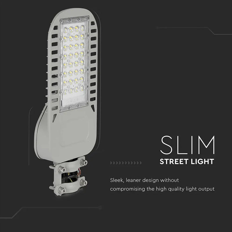 50W(6850Lm) LED V-TAC SAMSUNG ielu laterna, IP65, pelēks, neitrāli balta gaisma 4000K