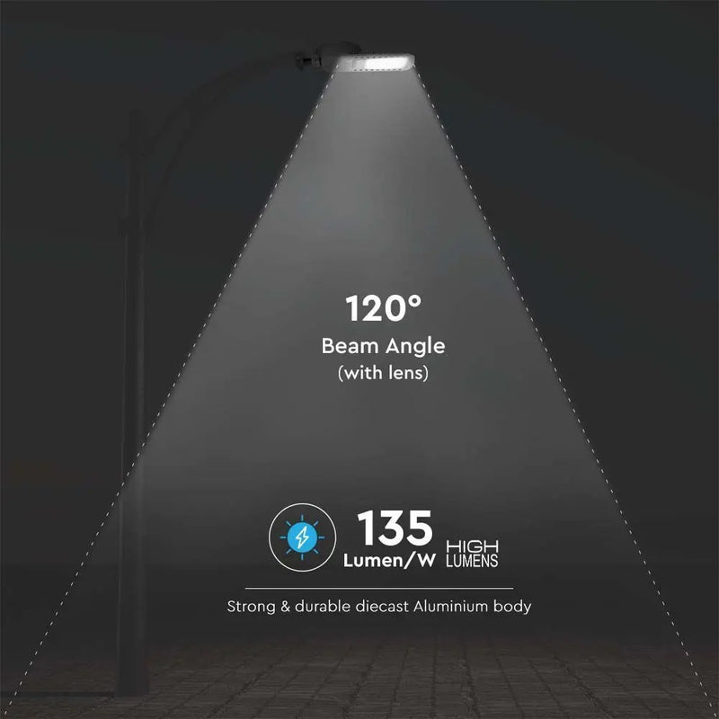 100W (13500Lm) LED tänavavalgusti, V-TAC SAMSUNG, IP65, 5-aastane garantii, 6500K jaheda valge valgus