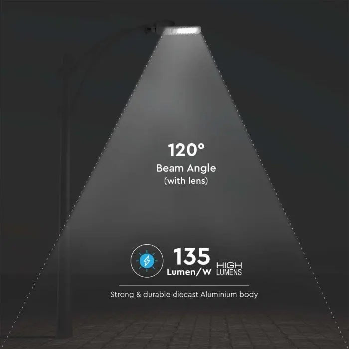 150W(20300Lm) LED ielu laterna, I klase, V-TAC SAMSUNG, IP65, pelēka, garantija 5 gadi, neitrāli balta gaisma 4000K