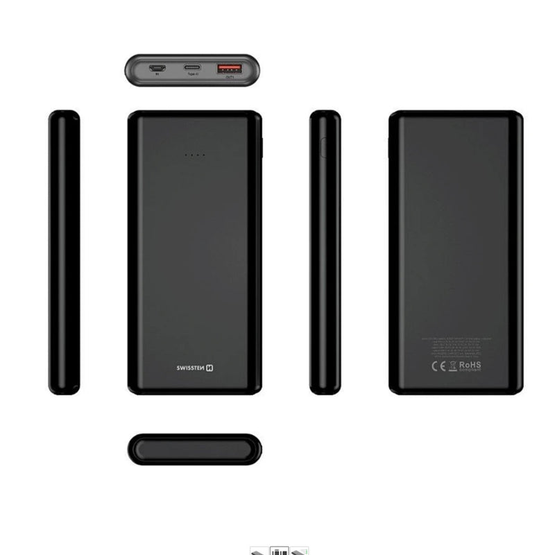 Power Banka Ārējās Uzlādes Baterija USB / USB-C / Micro USB / 20W / 10000 mAh