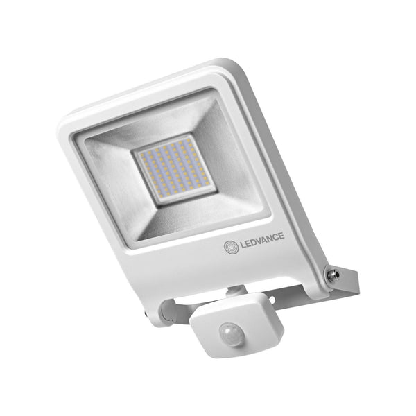50W(4500Lm) LEDVANCE LED Spotlight, PIR sensor, IP44, A++, warranty 3 years, wall, white body, warm white light 3000K
