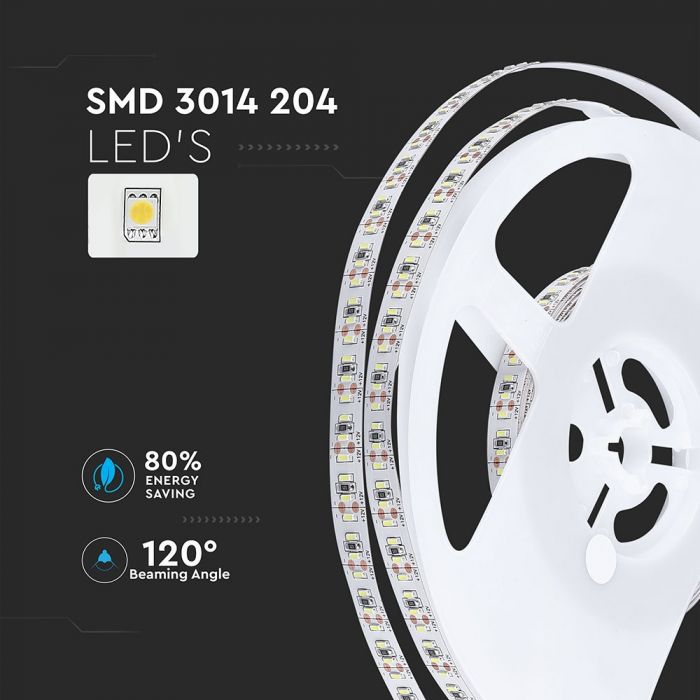 Price for 1m_18W/m(1700Lm/m) 1.5A/m, 204 LED Tape, waterproof IP20, V-TAC, cold white light 6000K