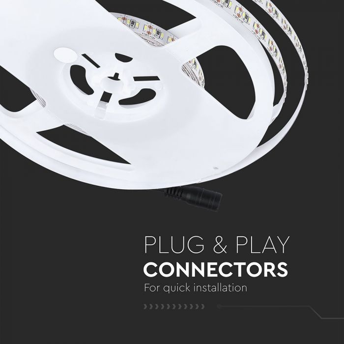 Цена за 1м18Вт/м(1700Лм/м) 1,5А/м, 204 светодиодная лента, водонепроницаемая IP20, V-TAC, холодный белый свет 6000K