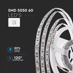 Hind 1m_9W/m(600Lm) LED lint, 60 dioodi SMD5050, veekindel IP20, V-TAC, 24V, külmvalge valgus 6000K.