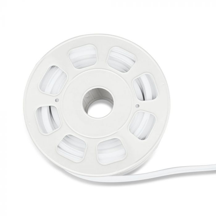 Pris för 10m_8W/m(320Lm/m) LED 24V NEON FLEX Tape, IP65 vattentät, V-TAC, kallvit 6000K
