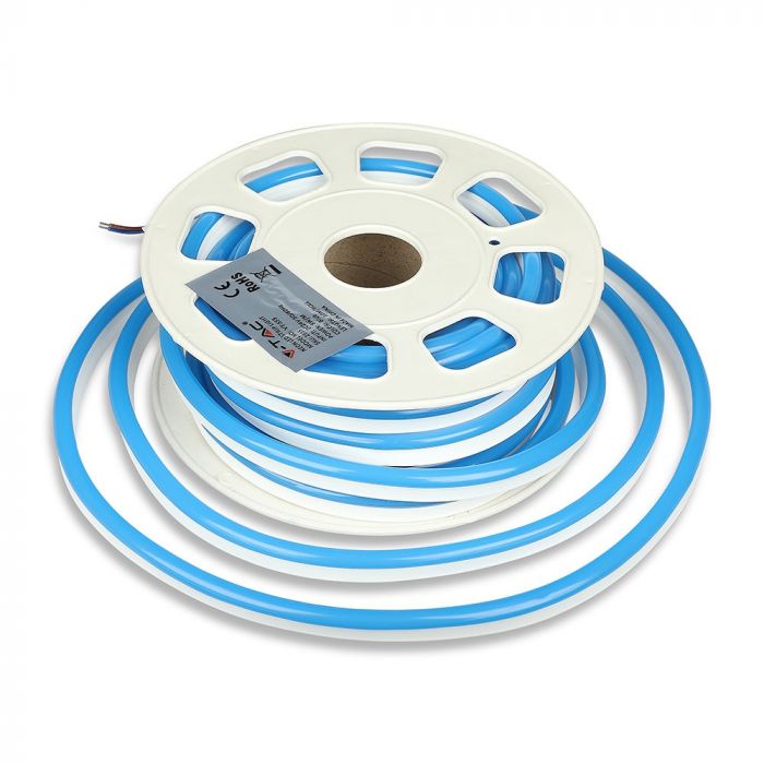 Pris per 10m_8W/m(320Lm/m) LED 24V LED NEON FLEX Ribbon, IP65 vattentät, V-TAC, BLÅ