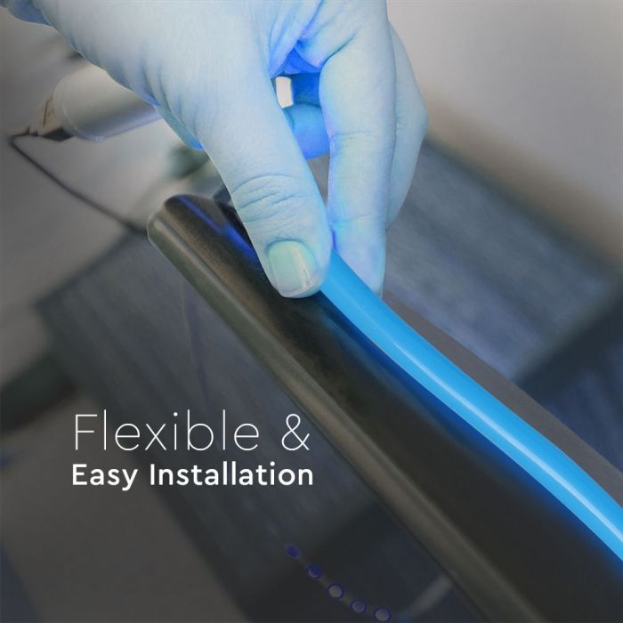 Цена за 10м8Вт/м(320Лм/м) Лента светодиодная 24В LED NEON FLEX, IP65 водонепроницаемая, V-TAC, СИНИЙ