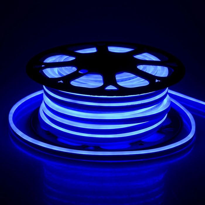 Цена за 10м8Вт/м(320Лм/м) Лента светодиодная 24В LED NEON FLEX, IP65 водонепроницаемая, V-TAC, СИНИЙ