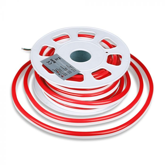 Pris per 10m_8W/m(320Lm/m) LED 24V Flex neon Tape, IP65 vattentät, V-TAC, RÖD