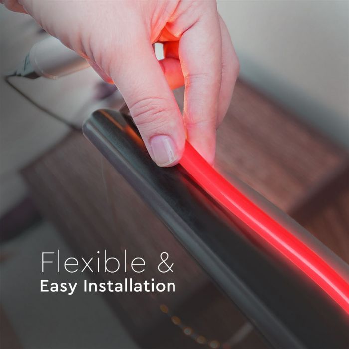 Pris per 10m_8W/m(320Lm/m) LED 24V Flex neon Tape, IP65 vattentät, V-TAC, RÖD