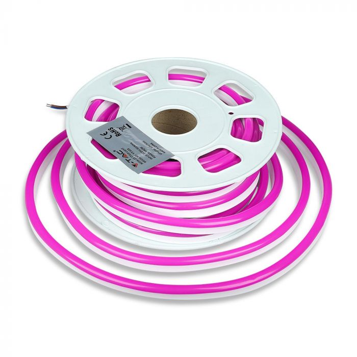 Pris per 10m_320Lm LED 24V Flex neon Tape (7-9W/m), IP65 vattentät, V-TAC, PINK