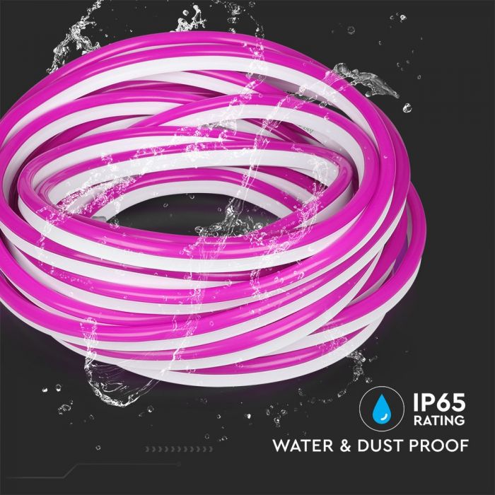 Цена за 10m_320Lm LED 24V Flex neon Tape (7-9W/m), IP65 waterproof, V-TAC, PINK