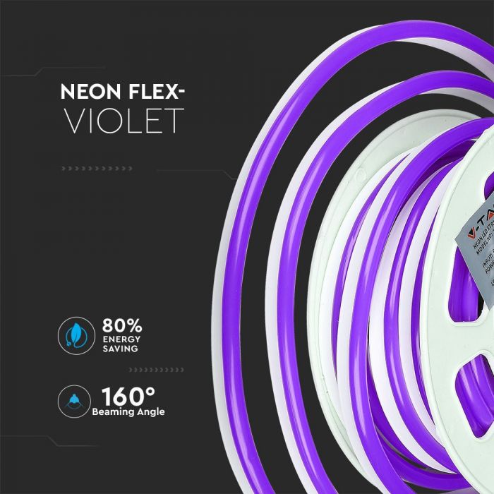 Pris för 10m_13W (1000Lm) LED 24V Flex neon silikonband (13W/m), IP65 vattentät, V-TAC, neutralt vitt ljus 4000K