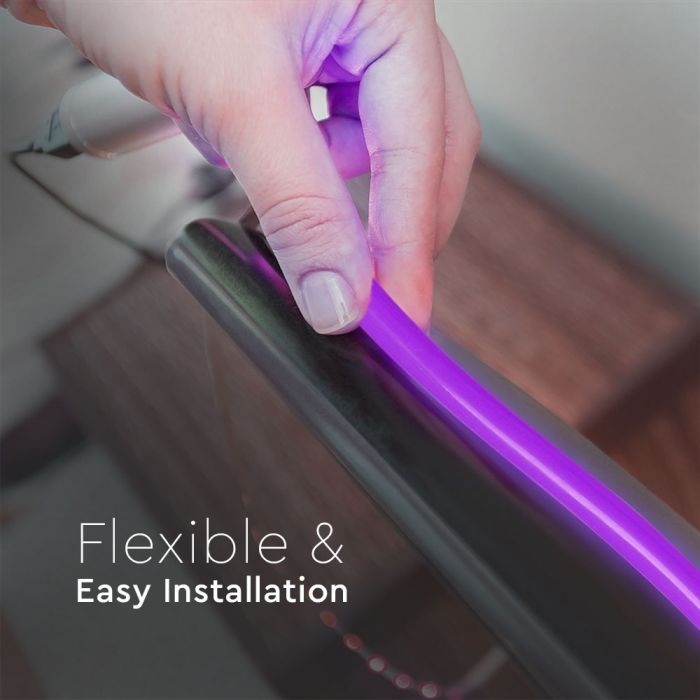 Pris för 10m_13W (1000Lm) LED 24V Flex neon silikonband (13W/m), IP65 vattentät, V-TAC, neutralt vitt ljus 4000K