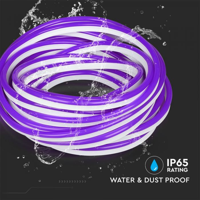 Pris för 10m_13W (1000Lm) LED 24V Flex neon silikonband (13W/m), IP65 vattentät, V-TAC, neutralt vitt ljus 4000K