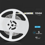Pris per 1m_9W/m(1000Lm) LED-tejp, 60 dioder SMD5050, vattentät IP20 12V, V-TAC, färgat+neutralt vitt ljus 4000K