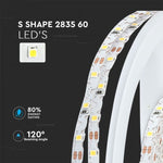 Pris per 1m_3,6W/m(300Lm) Led Tape, 60 dioder, typ S, SMD2835, vattentät IP20, V-TAC, varmvitt ljus 3000K