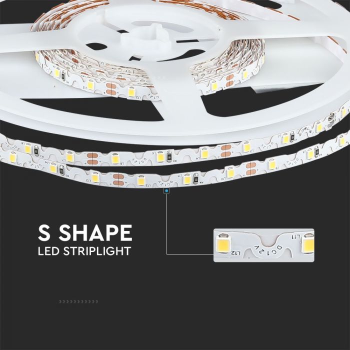 Pris per 1m_3,6W/m(300Lm) Led Tape, 60 dioder, typ S, SMD2835, vattentät IP20, V-TAC, varmvitt ljus 3000K