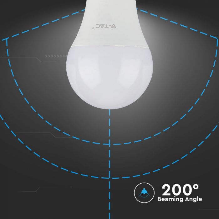 E27 6.5W(806Lm) LED Bulb V-TAC SAMSUNG, warranty 5 years, A60, cold white light 6400K