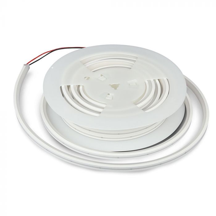 Pris för 10m_13W (1000Lm) LED 24V 0.55A NEON FLEX silikontejp, IP65 vattentät, V-TAC, kallvitt ljus 6400K