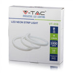 Price for 10m_13W (1000Lm) LED 24V 0.55A NEON FLEX silicone tape, IP65 waterproof, V-TAC, cold white light 6400K