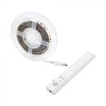 2.4W (200Lm) 30 LED strip 2835 1m with PIR sensor, with 4xAAA batteries, warm white light 2700K