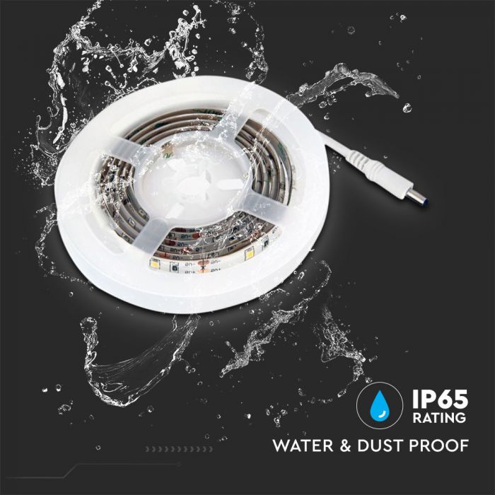 2.4W (200Lm) Led lente 2835 1m ar PIR sensoru, ar 4xAAA baterijām, neitrāli balta gaisma 4000K