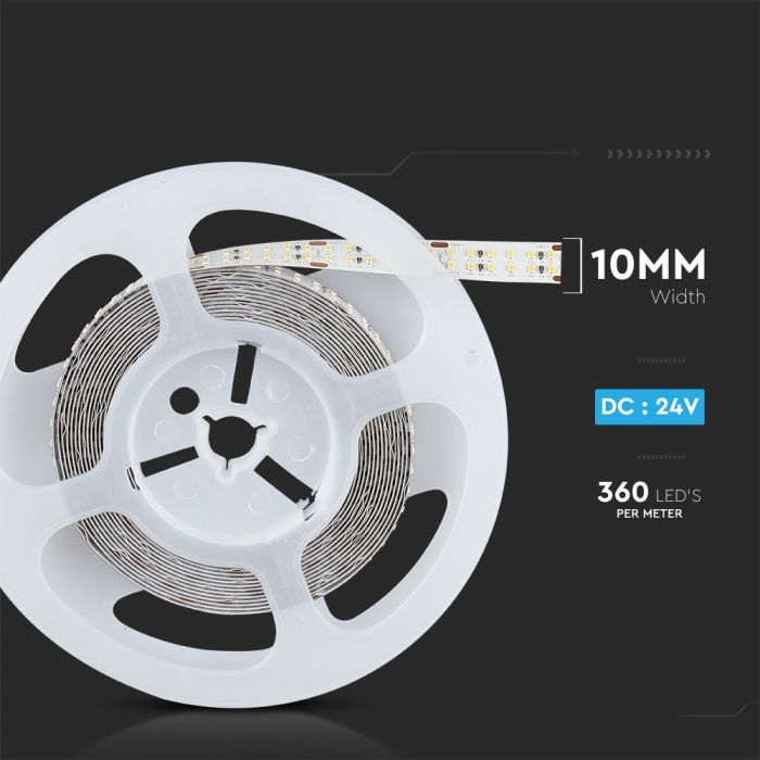Hind 1m_30W(2400Lm) LED lint, 360 dioodi SMD2216, CRI>95, veekindel IP20, V-TAC, 24V, soe valge valgus 3000K.