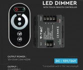 LED strip dimmer with touch-sensitive remote control, DC 12V:216W, DC 24V:432W, 6A, V-TAC