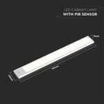 1,5W(110Lm) LED-skåparmatur med PIR-sensor, IP20, silver, neutralvit 4000K