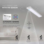 1,5W(110Lm) LED-skåparmatur med PIR-sensor, IP20, silver, neutralvit 4000K