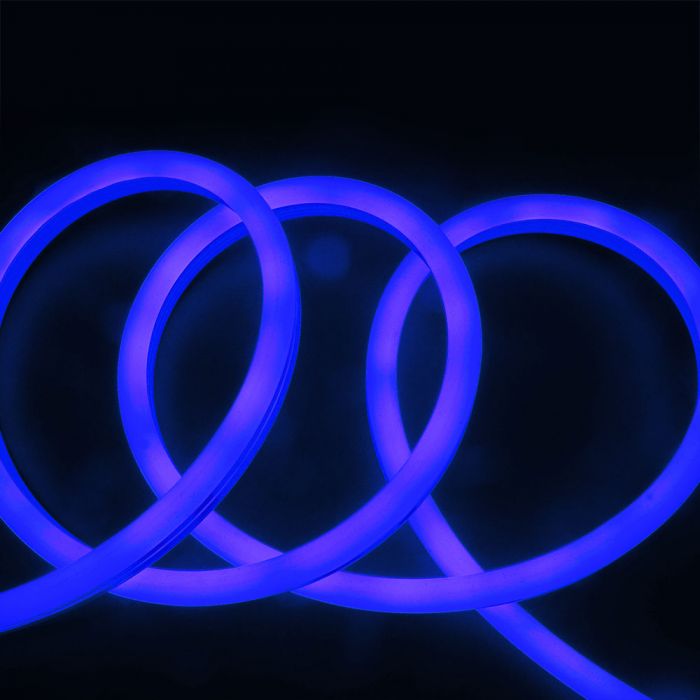 Цена на 10m_6.5W(260Lm) LED 24V Flex neon silicone tape, IP68 waterproof, replaceable every 5 cm, BLUE